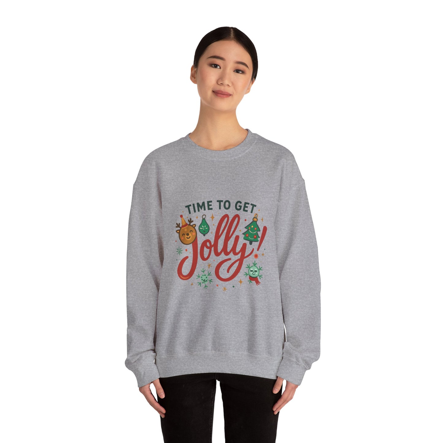 Holiday Sweatshirt - "Time to Get Jolly!" Christmas Crewneck