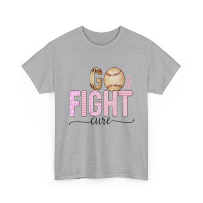 Go Fight Cure Baseball Pink Ribbon Awareness Tee