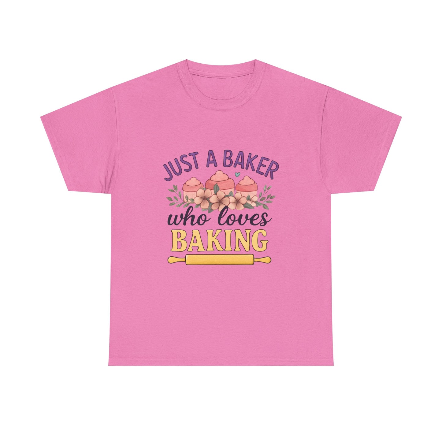 Baking Lover Tee with Cupcake and Rolling Pin Design