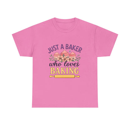 Baking Lover Tee with Cupcake and Rolling Pin Design