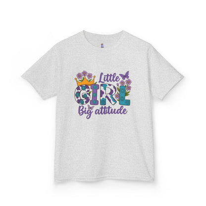 Whimsical Kids Tee for Big Attitude, Fun T-Shirt for Girls, Playful Cotton Shirt, Gift for Birthdays or Celebrations