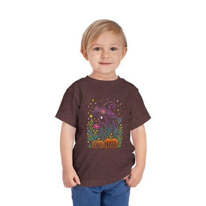 Toddler Halloween Tee - Witch Silhouette Floral Design