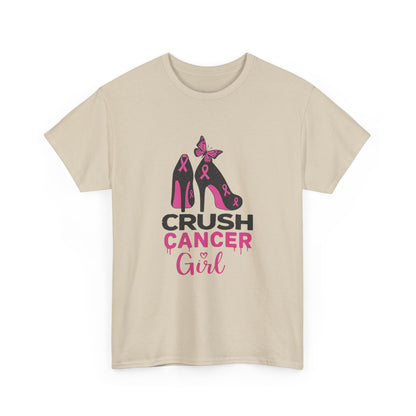 Crush Cancer Girl Tee: High Heels, Pink Ribbon, Hope