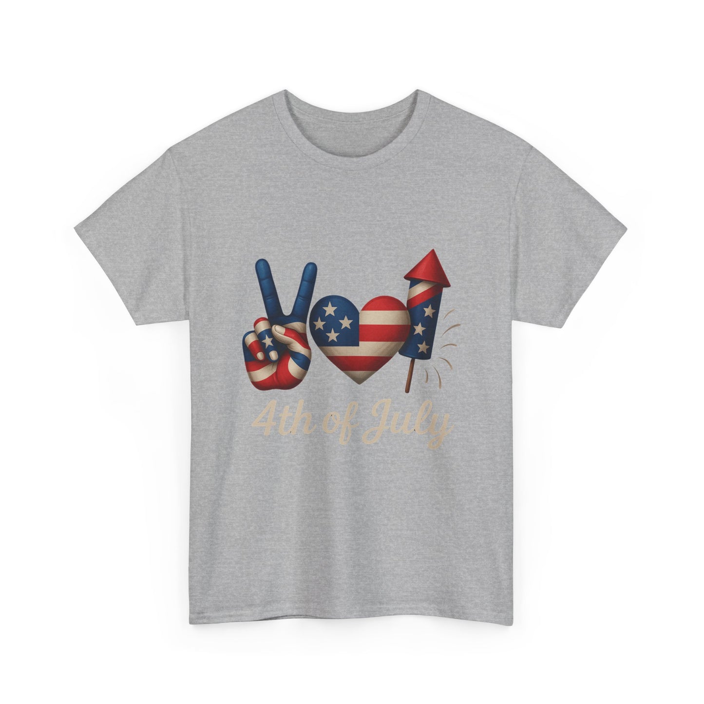 Peace Love Fireworks Tee – Patriotic 4th of July Shirt