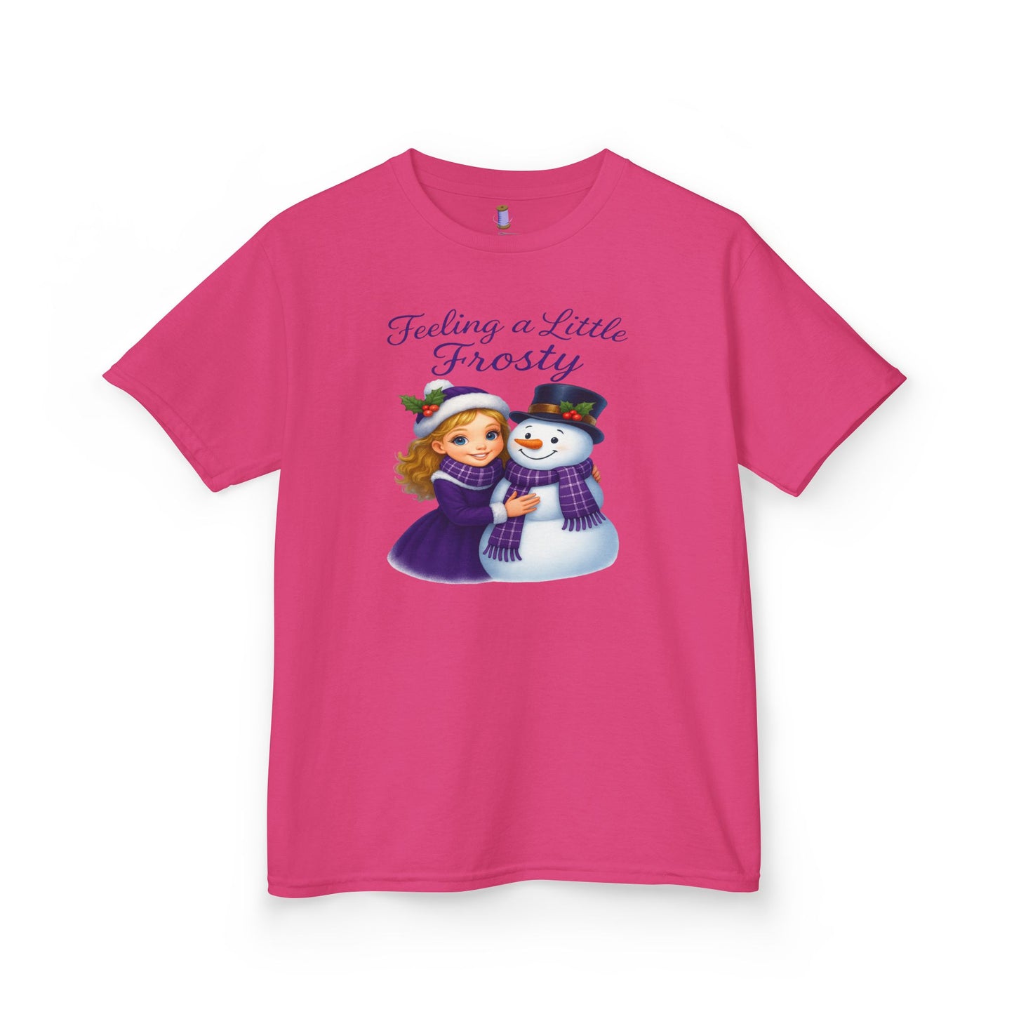 Kids Heavy Cotton™ Tee, Feeling a Little Frosty T-Shirt, Winter Tee, Holiday Gift for Kids, Cute Snowman Shirt, Fun Winter Apparel