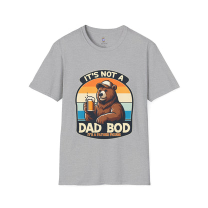 Unisex Bear Dad Bod T-Shirt, Funny Gift for Fathers, Casual Wear for Dads, Summer Tee, Gift for Father's Day, Relaxed Fit Tee