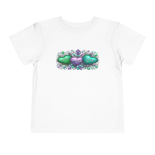 Toddler Tee Live Laugh Love Floral Design
