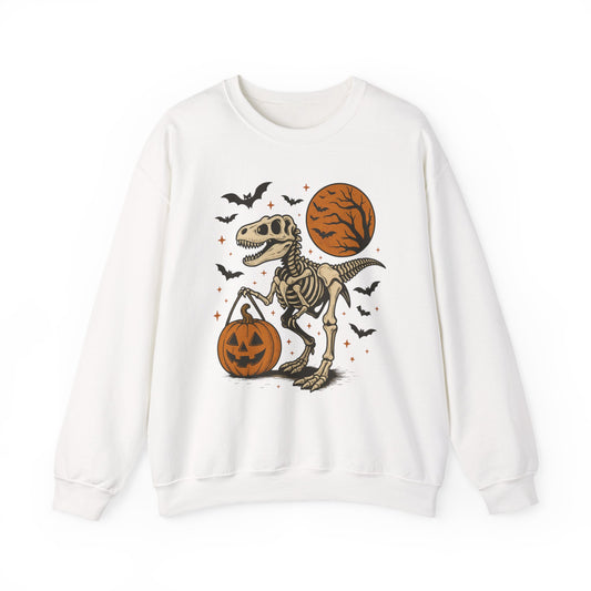 T-Rex Skeleton & Jack-o'-Lantern Halloween Crewneck