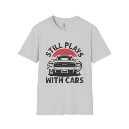 Retro Car Enthusiast T-Shirt, Still Plays with Cars Tee, Gift for Men, Vintage Auto Lover Shirt, Casual Wear, Birthday Present