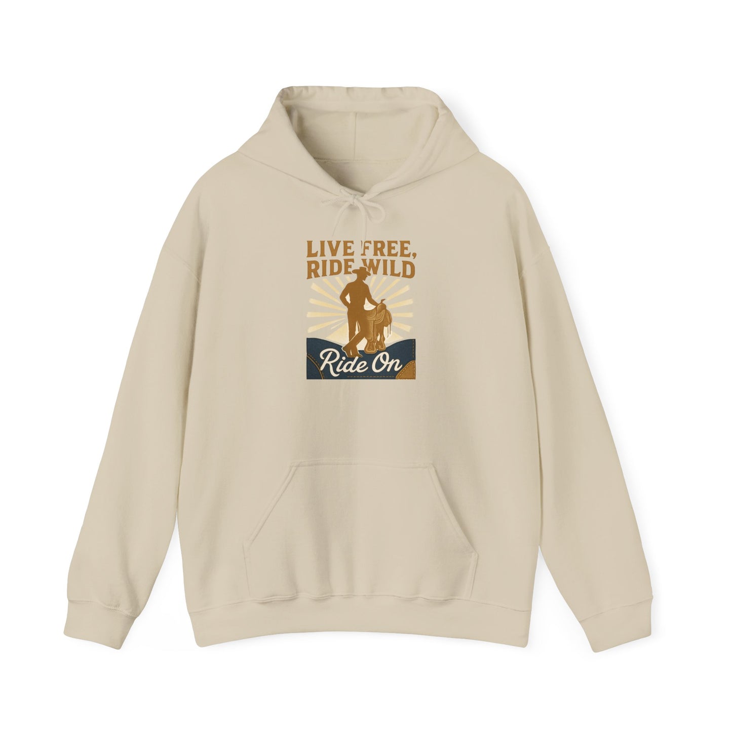 Ride Wild Hoodie — Retro Cowboy "Ride On" Graphic Sweatshirt