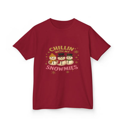 Chillin' with My Snowmies - Holiday Dinosaur Kids Tee