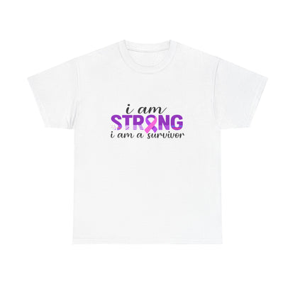 I Am Strong Survivor Purple Ribbon Tee
