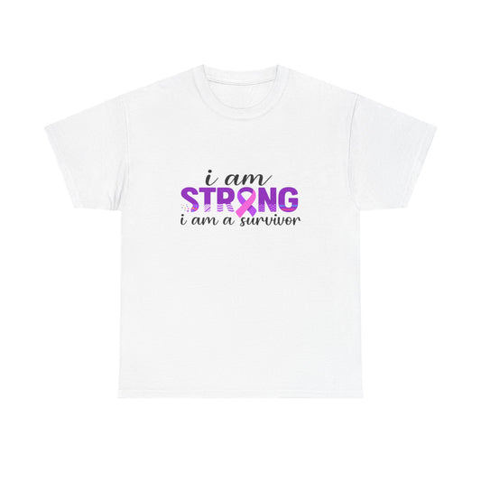 I Am Strong Survivor Purple Ribbon Tee