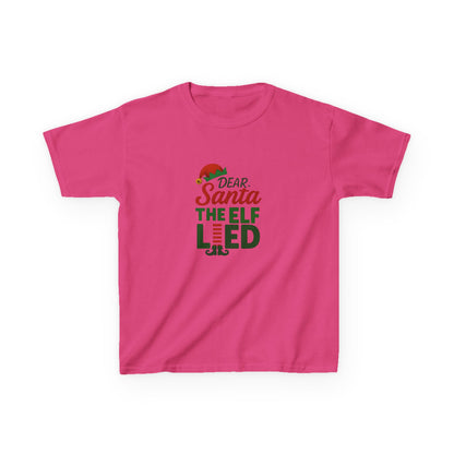 Dear Santa, The Elf Lied! Kids' Christmas Tee