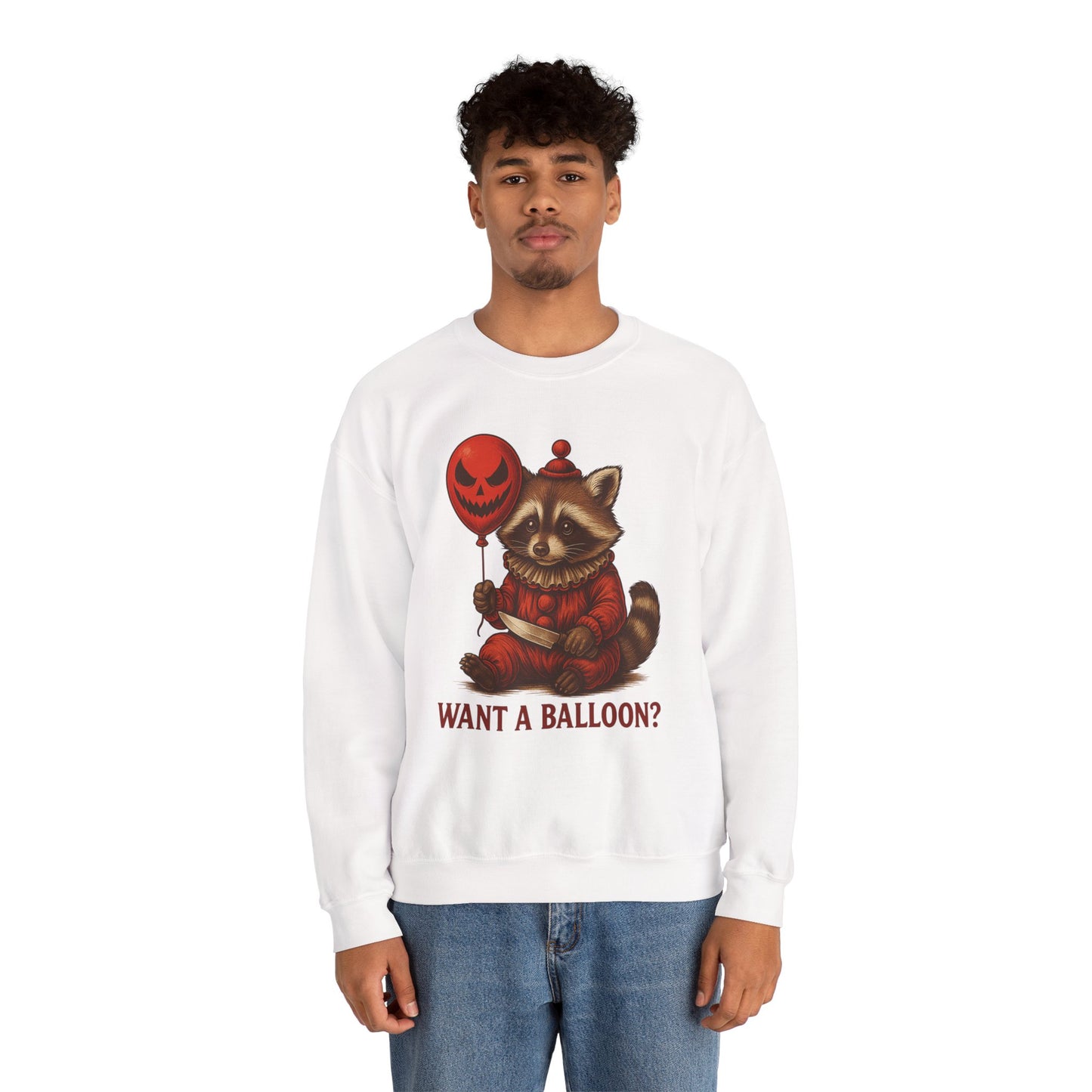 Creepy Clown Raccoon Halloween Sweatshirt