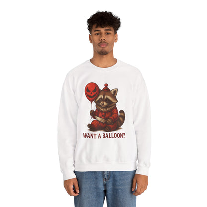 Creepy Clown Raccoon Halloween Sweatshirt