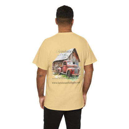 Rustic Farmhouse Unisex Tee, Country Style Shirt, Vintage Truck Tee, Back to Nature Apparel, Ideal Gift for Farm Lovers