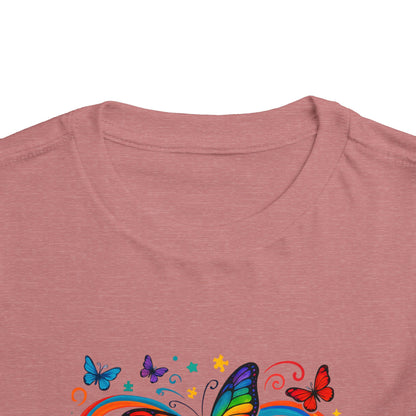 Toddler Tee - Neurodiversity is Beautiful Butterfly Rainbow Puzzle Piece Tee