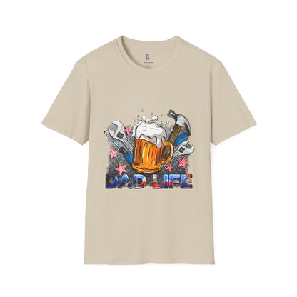 Dad Life Graphic T-Shirt, Unisex Softstyle Tee, Father's Day Gift, Beer Lover Apparel, Casual Weekend Wear, Gifts for Dad