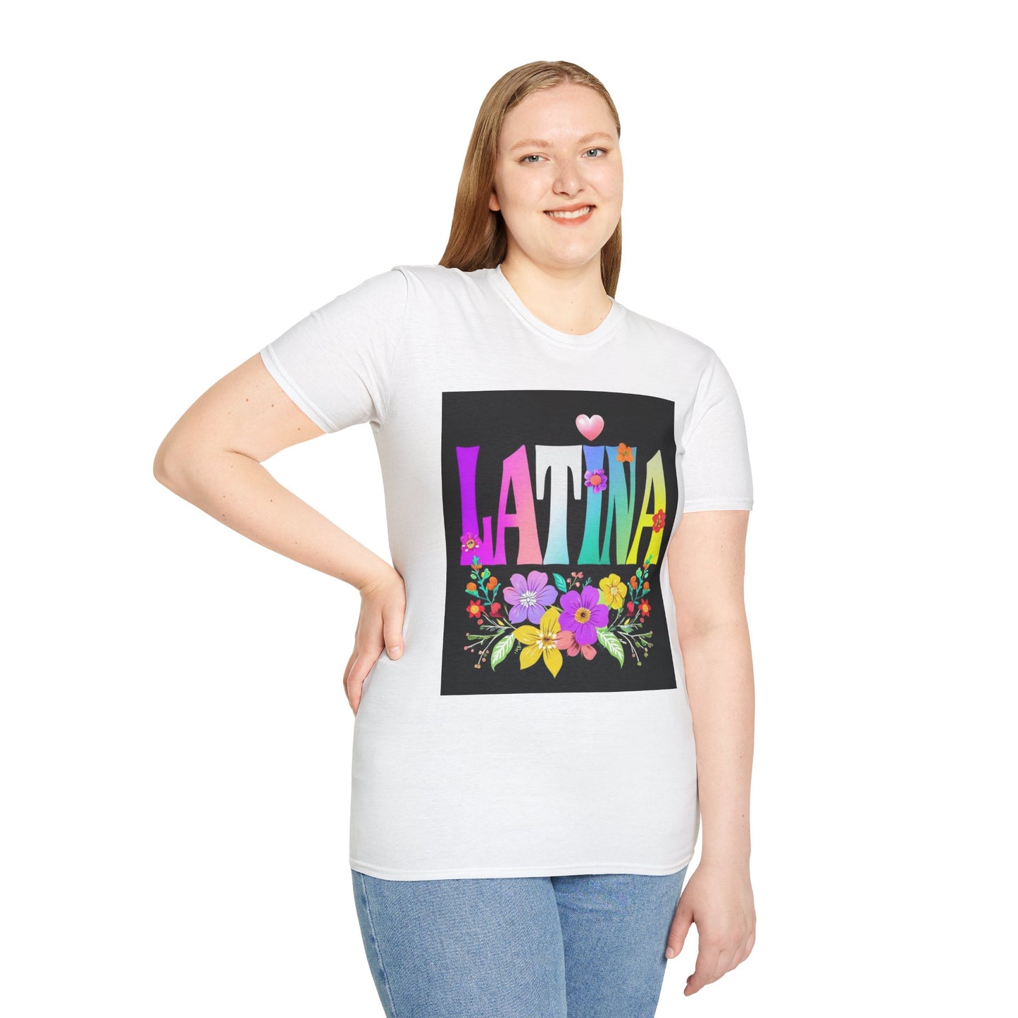 Colorful Latina Floral T-Shirt, Unisex Tee, Pride Shirt, Floral Graphic Tee, Gift for Her, Summer Style, Celebration Shirt