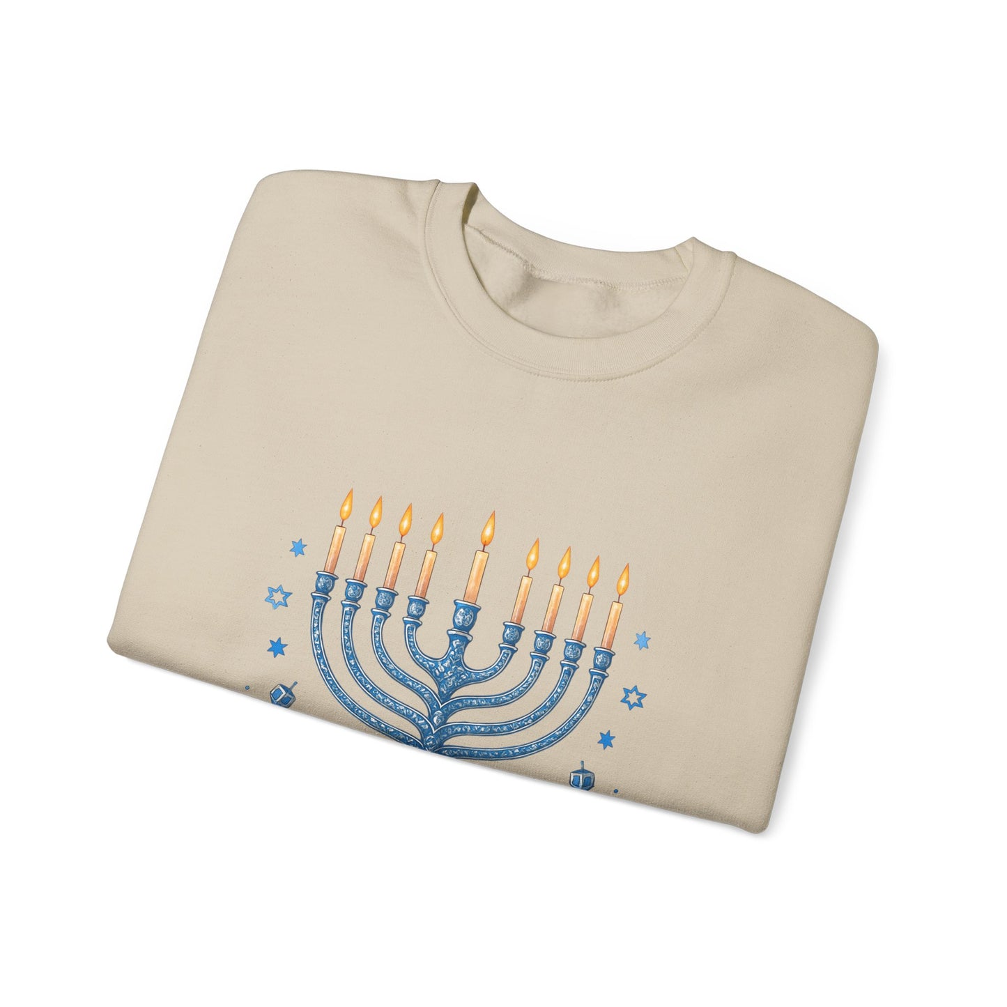 Hanukkah Menorah Sweatshirt - "Celebrate the Light" Holiday Crewneck