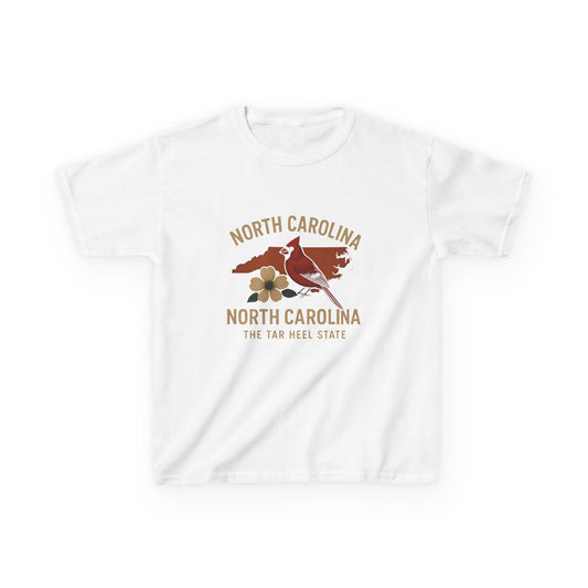 NC Cardinal & Dogwood Kids Tee - Tar Heel State