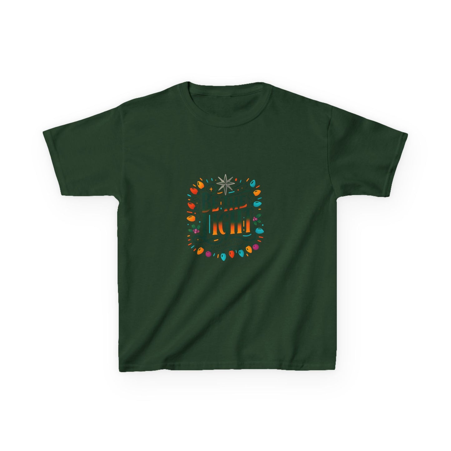 Be the Light Christmas Dinosaur Kids Tee