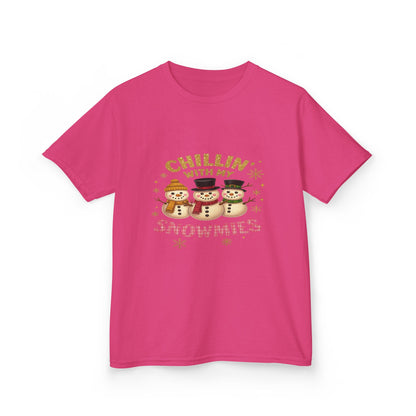 Chillin' with My Snowmies - Holiday Dinosaur Kids Tee