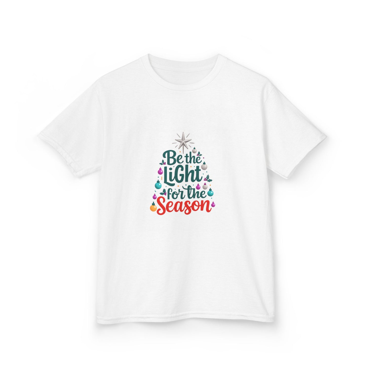 Be the LIGHT Christmas Tree Dino Kids Tee
