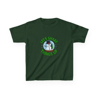 Snowman Dino Globe Kids Christmas Tee