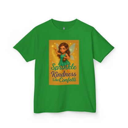 Sparkle Kindness Kids Cotton Tee - Whimsical Fairy Design, Perfect Birthday Gift, Playtime Apparel, Encouraging Message, Kids Fashion