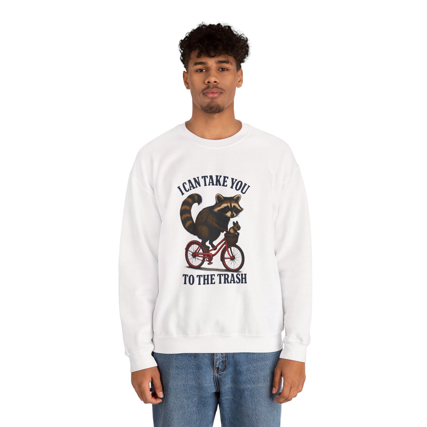 Creepy Clown Raccoon Halloween Sweatshirt - Trash Ride