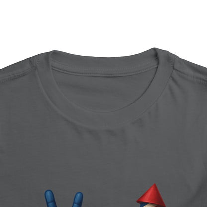 4th of July Peace & Heart Tee: Patriotic Toddler Shirt