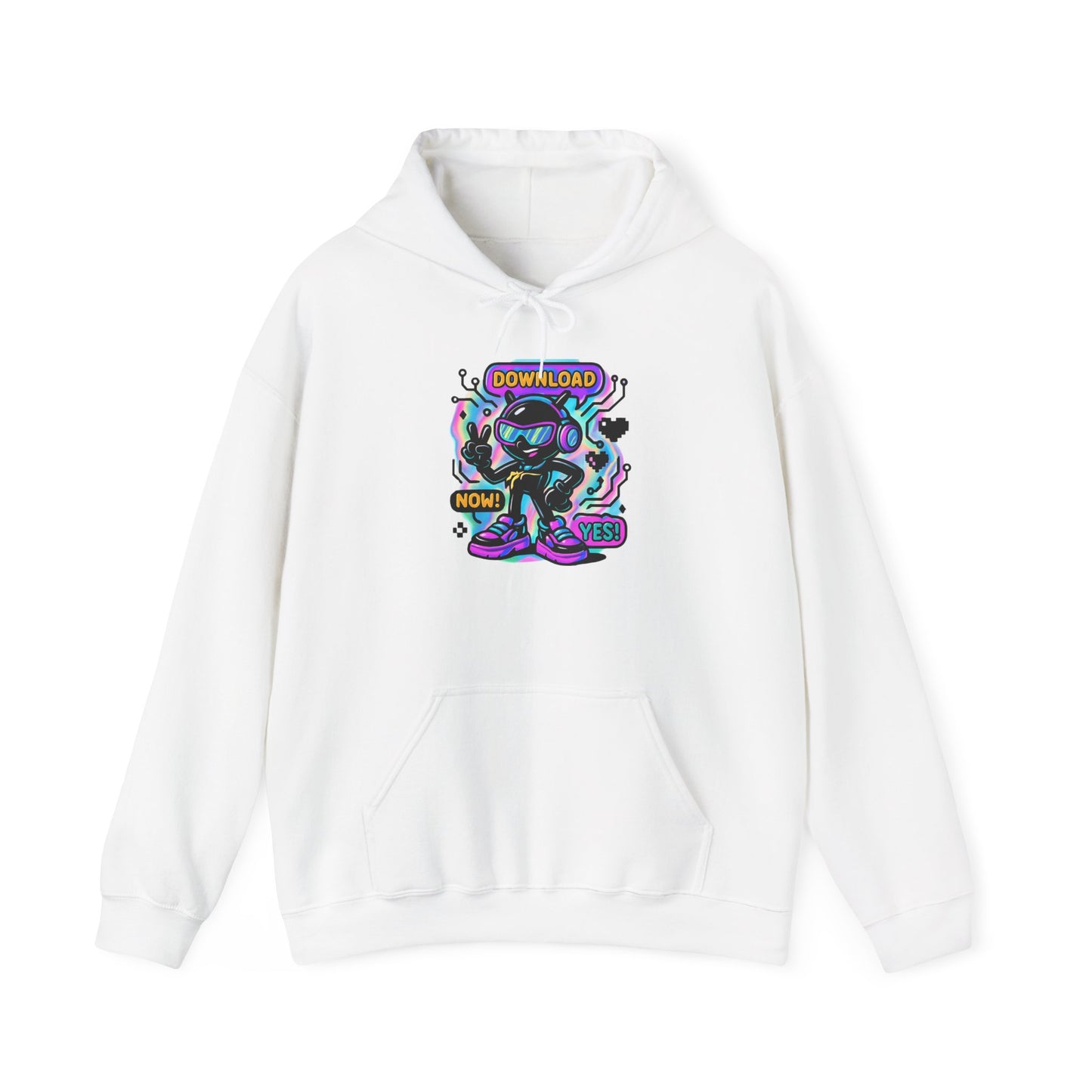 Psychedelic Alien Skate Hoodie — "Down Lord" Neon Graphic Pullover