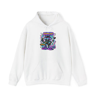 Psychedelic Alien Skate Hoodie — "Down Lord" Neon Graphic Pullover