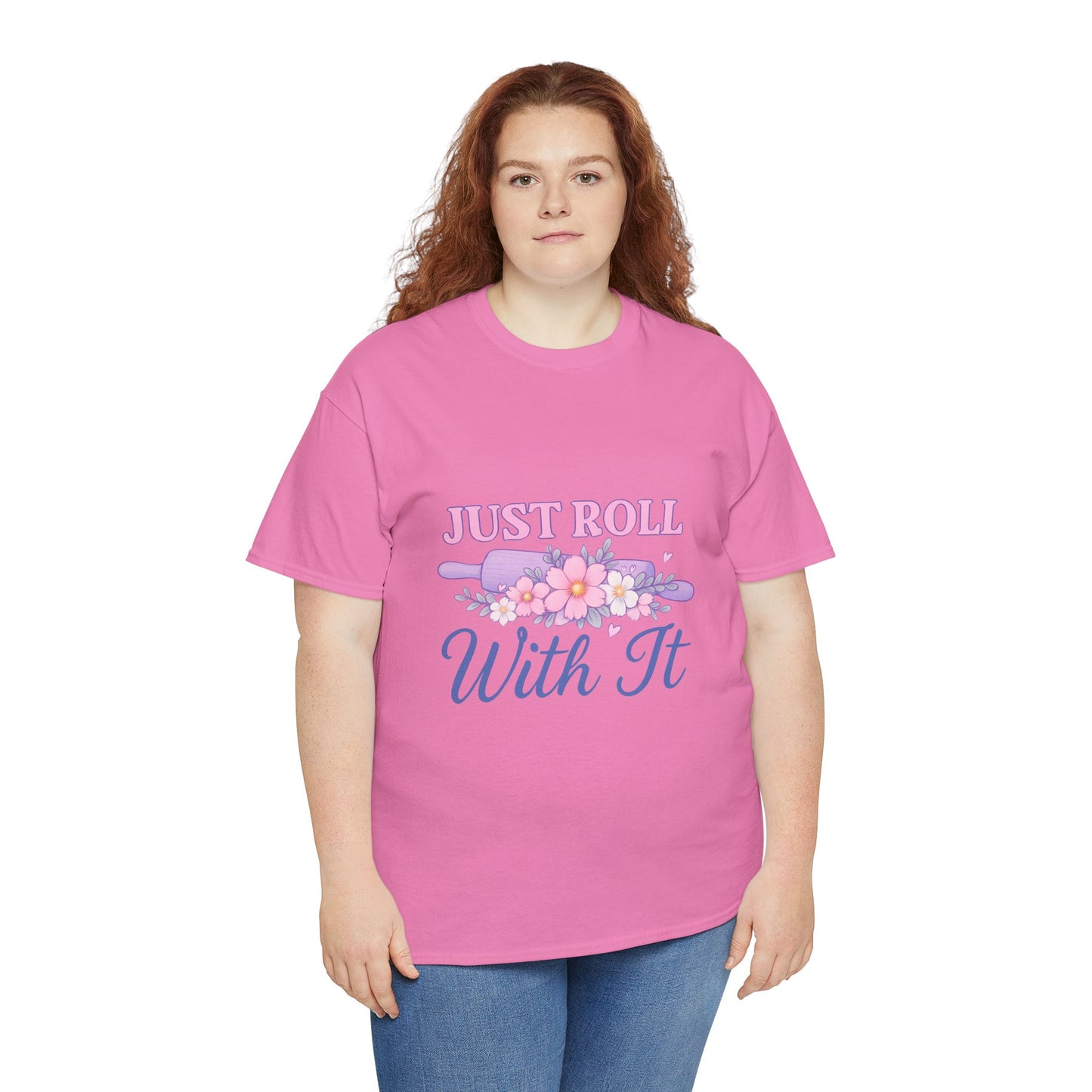 Floral Tee 'Just Roll With It'