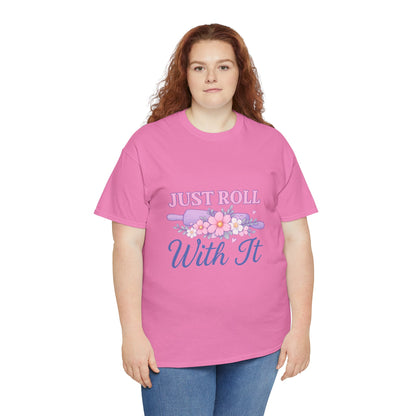 Floral Tee 'Just Roll With It'