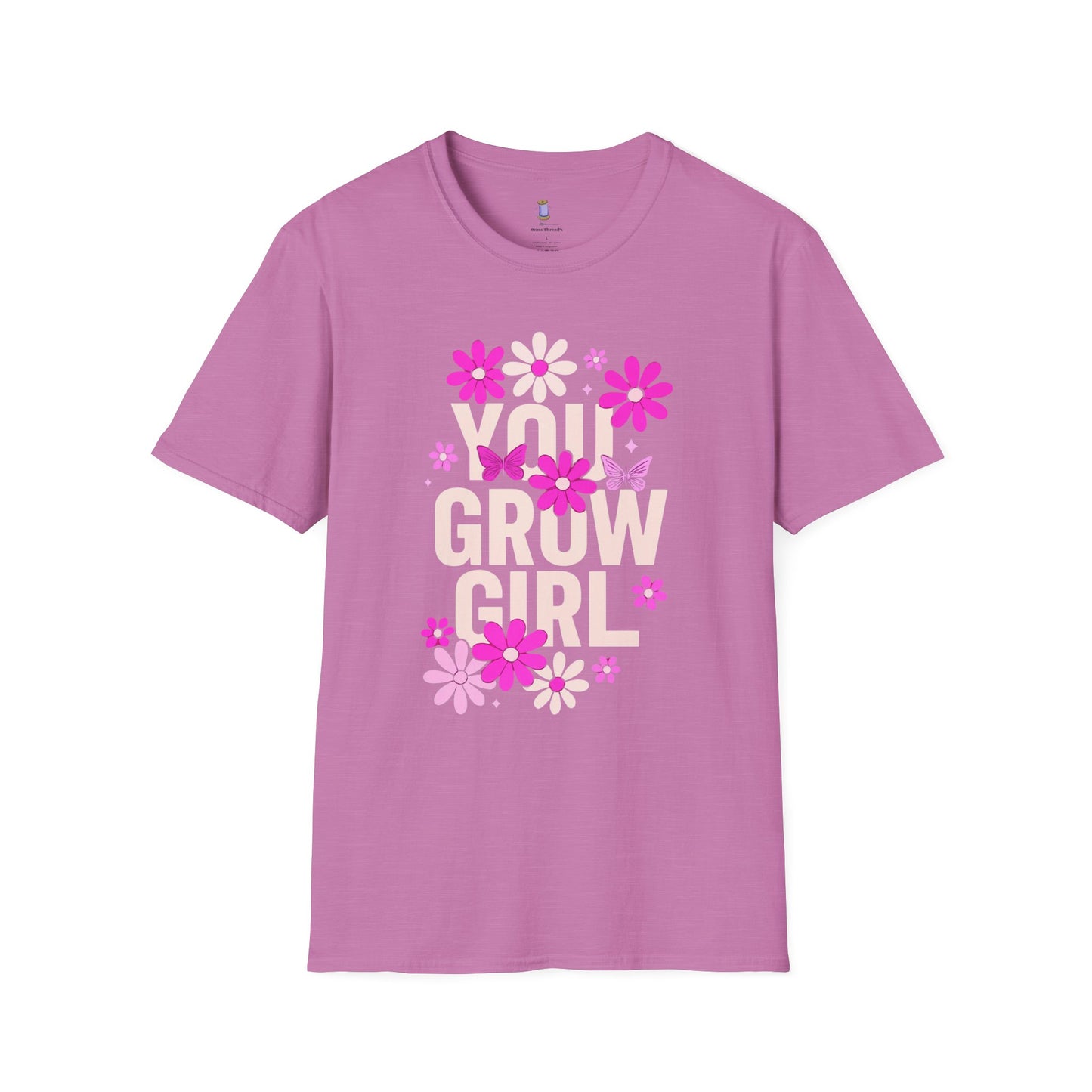 Floral Grow Girl T-Shirt, Cute Graphic Tee, Gift for Plant Lovers, Spring Fashion, Nature Lover Apparel