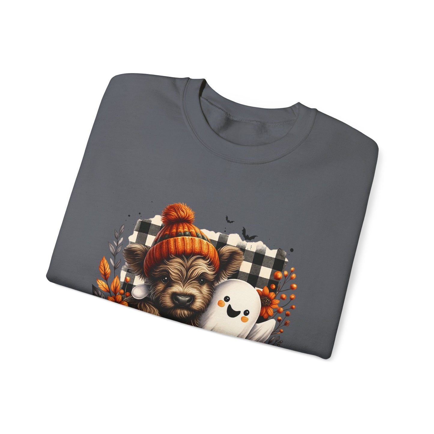 Cute Halloween Dog & Ghost Crewneck Sweatshirt