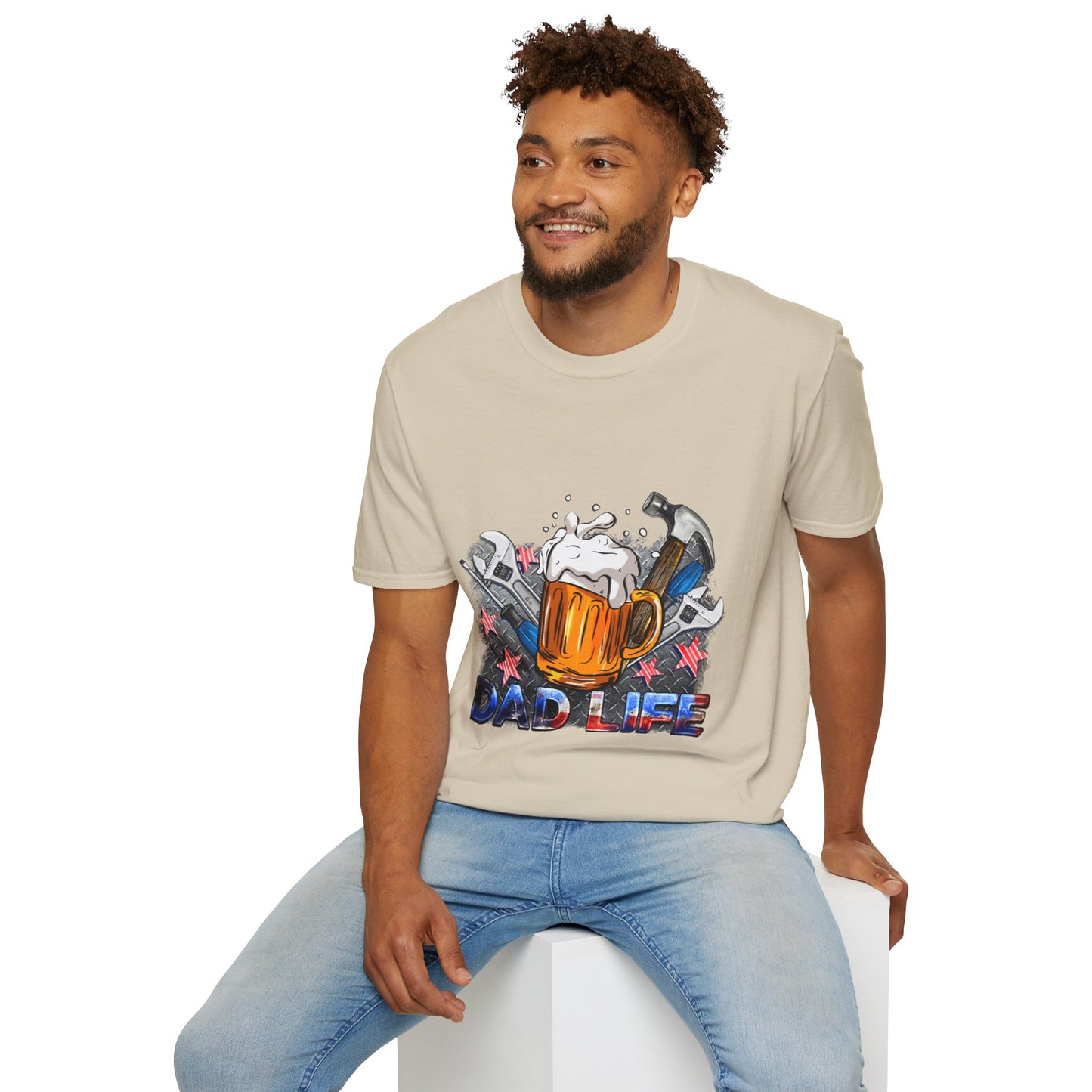 Camiseta gráfica "Papá Vida", camiseta unisex de estilo suave, regalo para el Día del Padre, ropa para amantes de la cerveza, ropa informal de fin de semana, regalos para papá