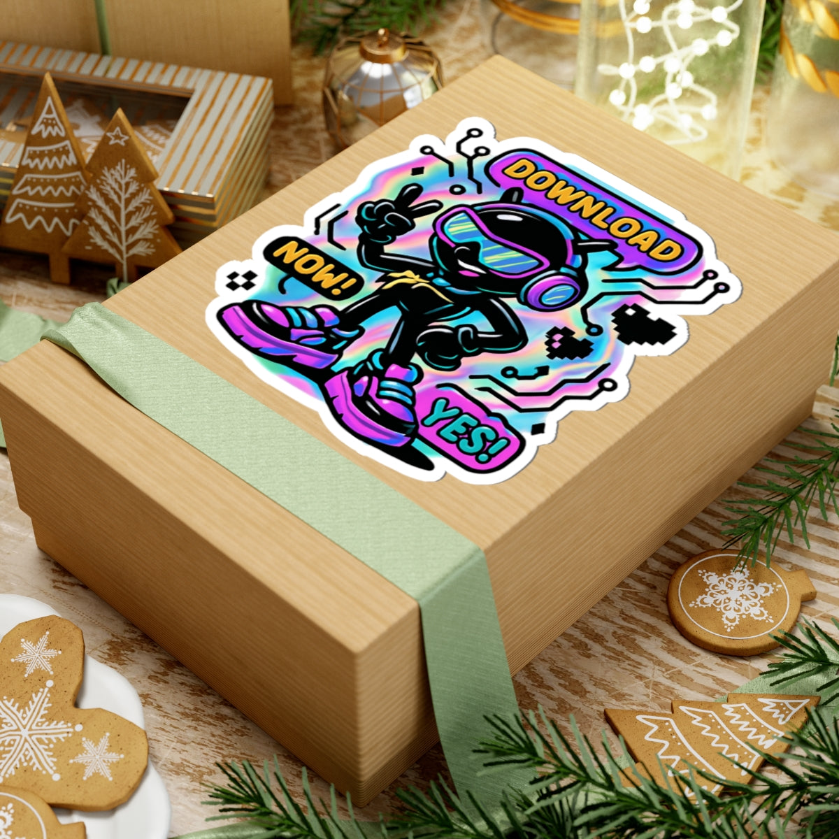 Download Now! Cyber Mascot Kiss-Cut Sticker