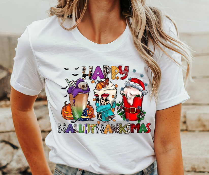 Happy Hallothankmas Adult T-Shirt