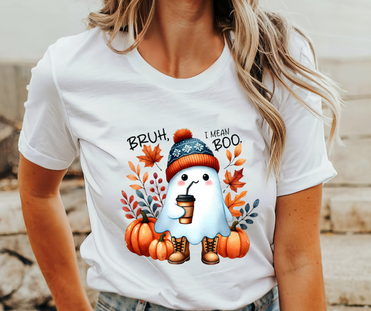 Bruh, I Mean Boo Halloween Adult T-Shirt