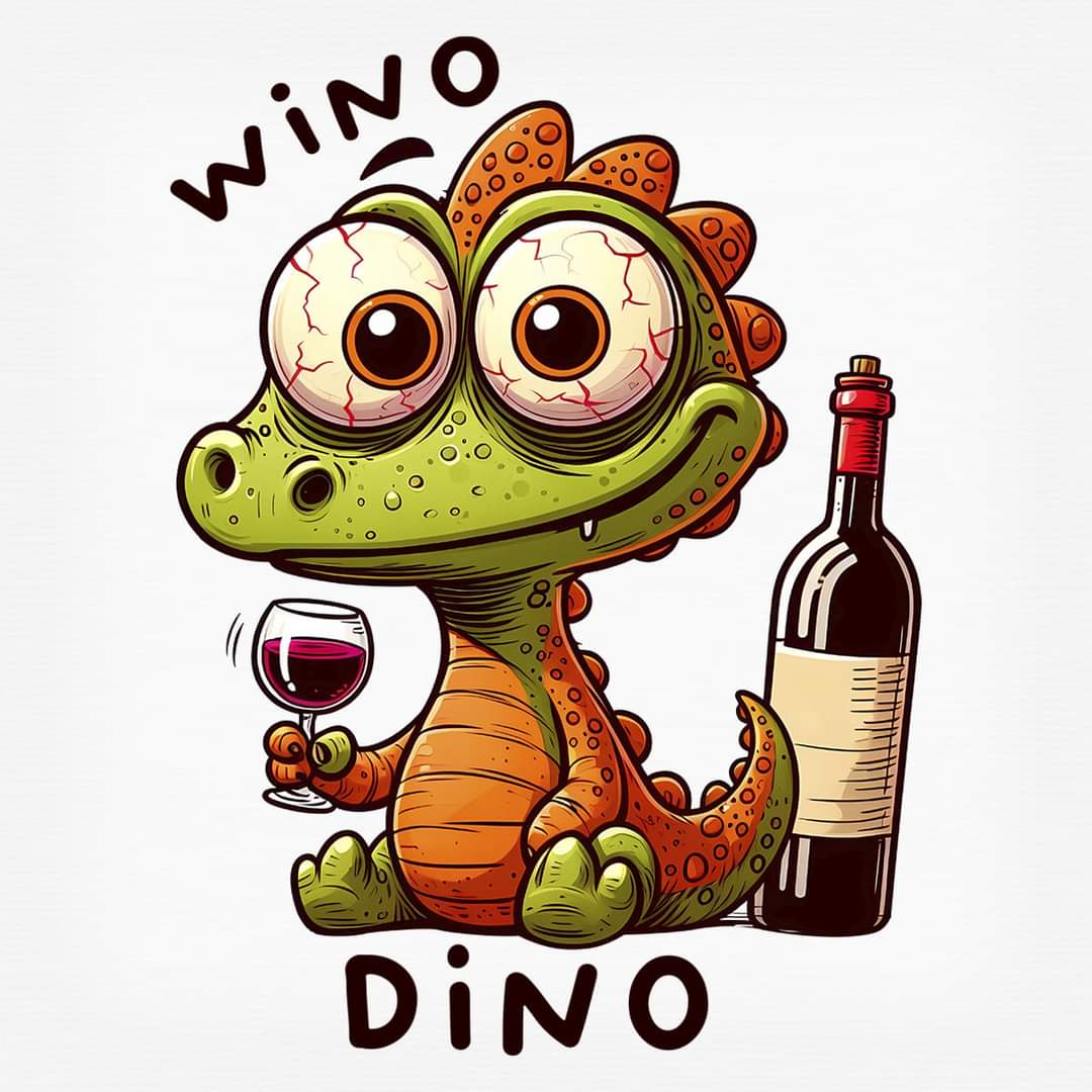 Dino The Wino Square Ceramic Coaster Set