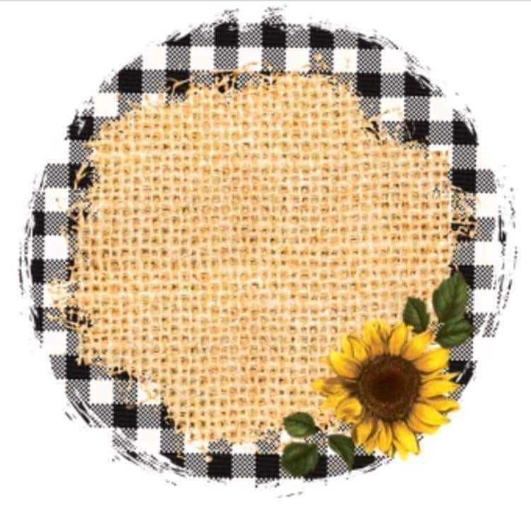 Sunflowers And Burlap Round Ceramic Coaster Set