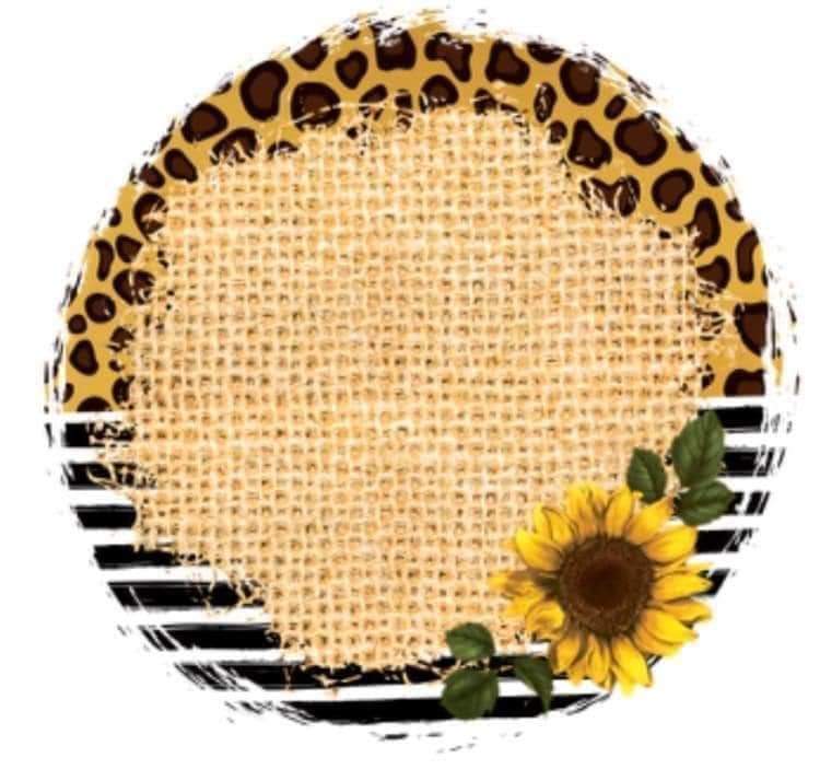 Sunflowers And Burlap Round Ceramic Coaster Set