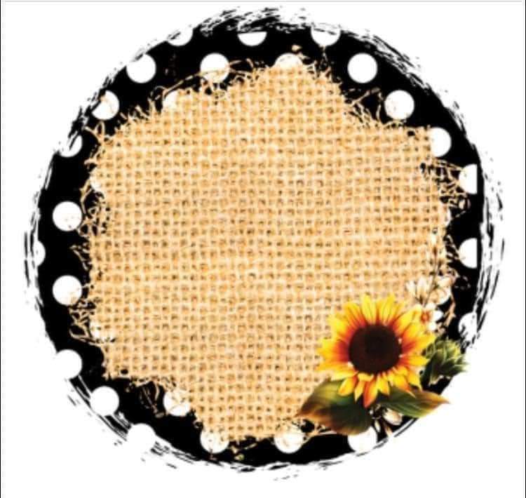 Sunflowers And Burlap Round Ceramic Coaster Set