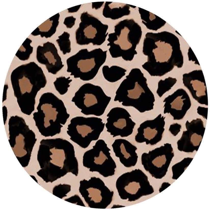 Leopard Print Round Ceramic Coaster Set