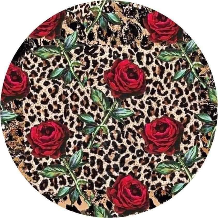 Leppard Print And Red Roses Ceramic Coaster Set