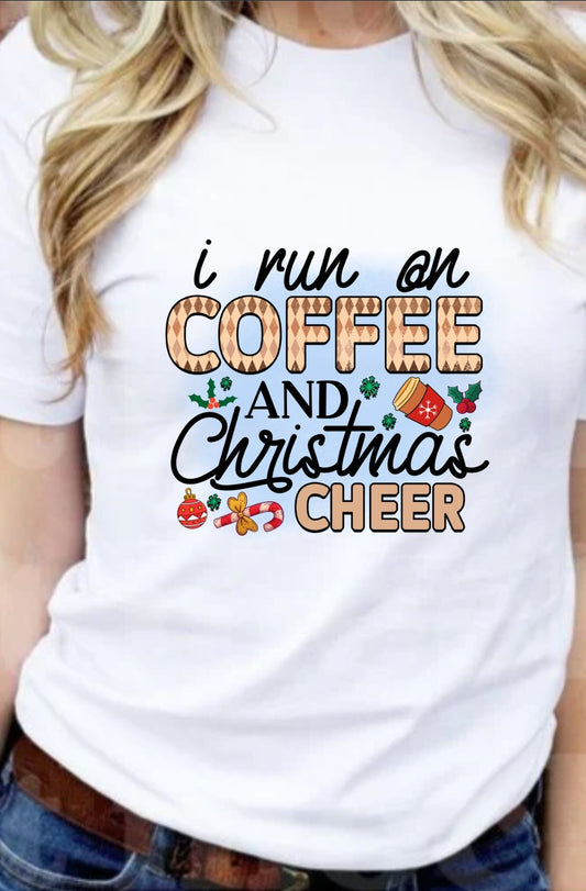 I Run On Coffee And Christmas Cheer T-Shirt